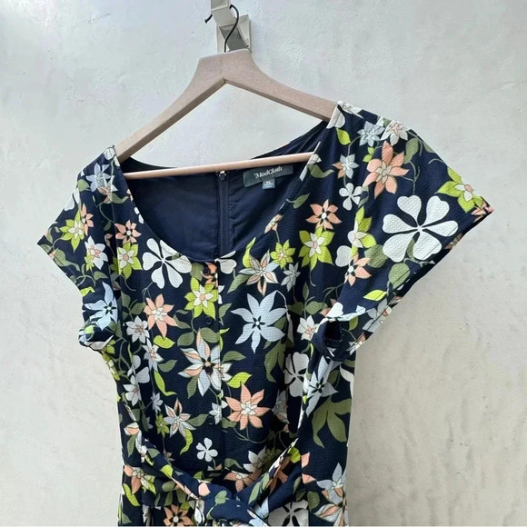 ModCloth || Blue Brunch Floral Dress Front Tie XL - Picture 7 of 10